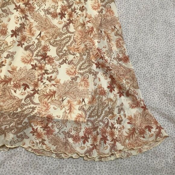 Connected Apparel Y2K Style Apricot Paisley Bohemian Fairycore Dress Size 10 - Picture 5 of 11